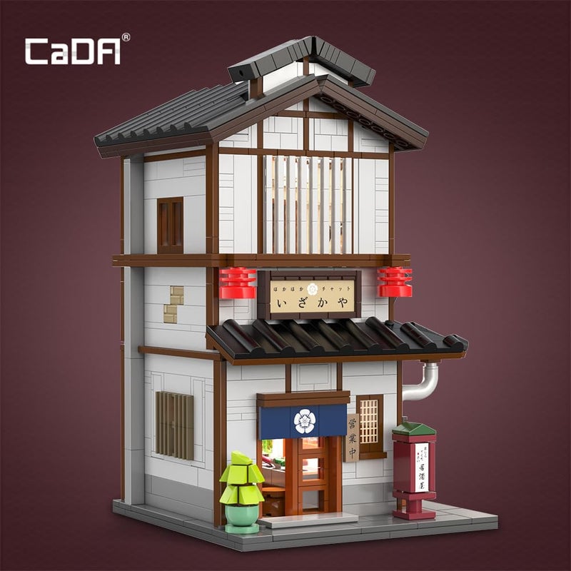CaDA Master C66019W Japanese Style Yakitori Izakaya House Building Set,City Street Brick Kit with Lights, 1195PCS Modular House Idea Collect Gift for Adults - Image 5