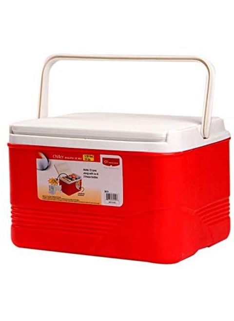 6-Litre Ice Box Thermo insulated Picnic Cool Box-Thermo Keeper Container Expanded Cooler Fishing Ice Box-Red