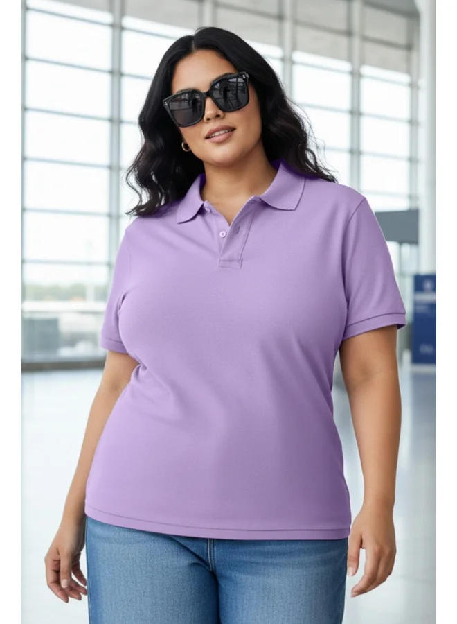 جونبيري Juneberry Women Plus Size Polo T-Shirt  Regular Fit  Casual Wear
