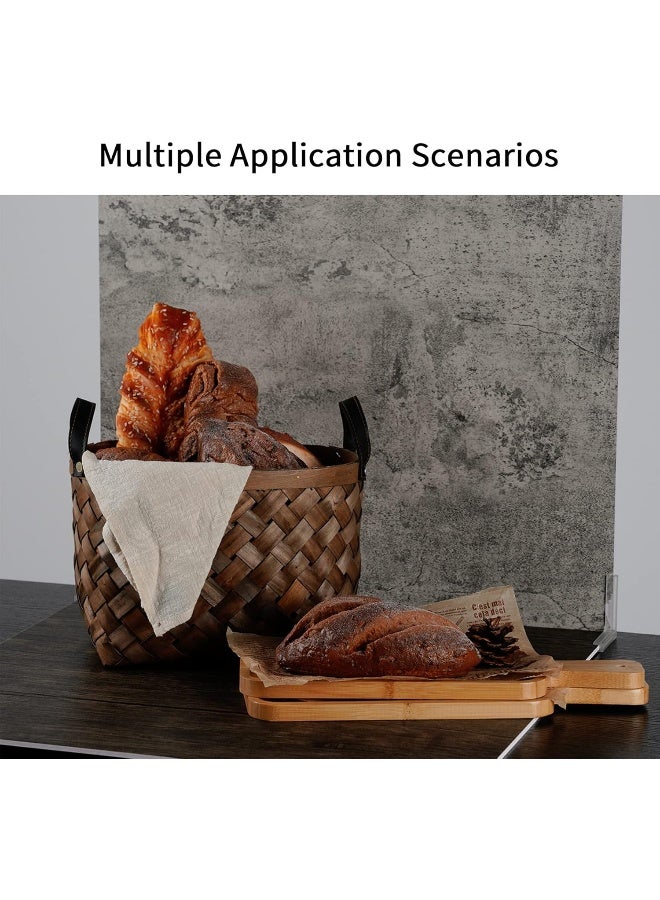 BPA® 2Pcs Food Photography Backdrop Background Boards 55x55cm Grey Cement Wood Texture Photo Studio Double Sided Flat Lay Tabletop Waterproof Kit for Product Props Jewelry Cosmetics Desk Shooting - Image 3
