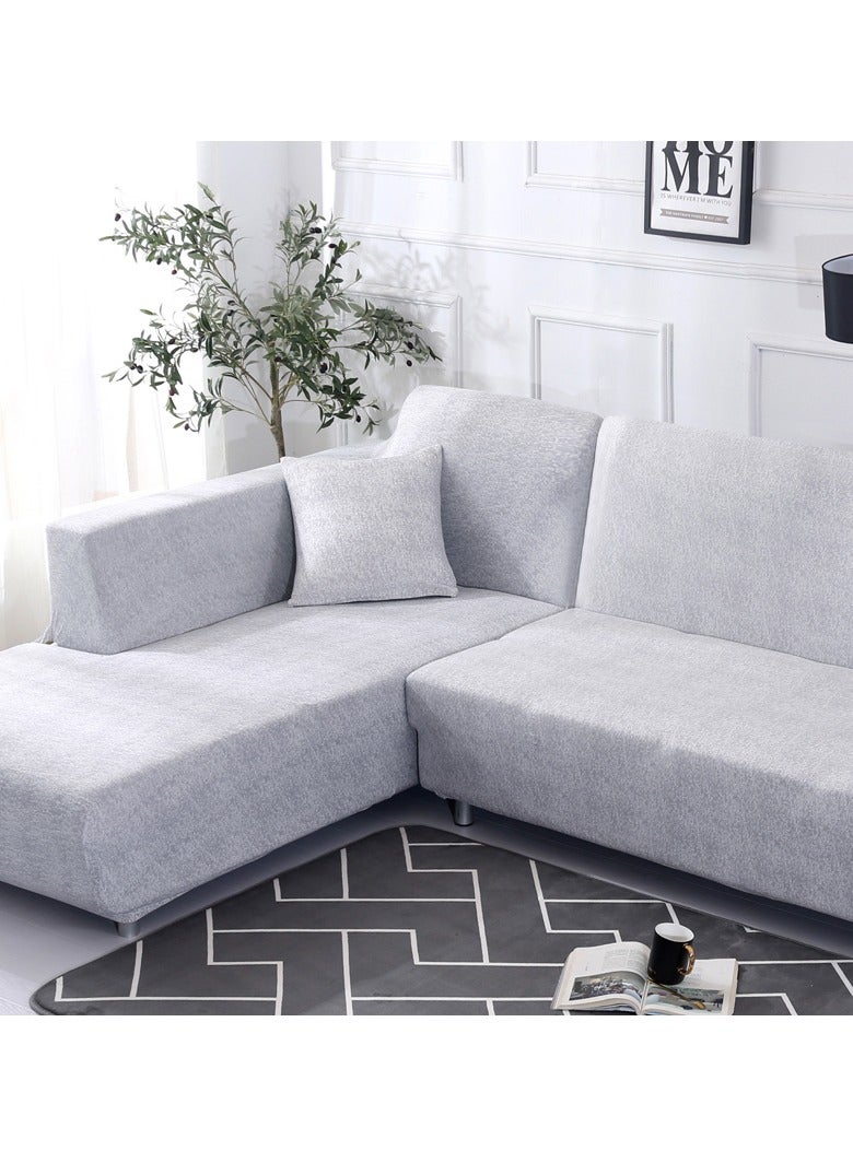 DUNISO Sofa cover, elastic sofa protective cover, anti slip furniture cover, anti fouling and wear resistant, suitable for all seasons, suitable for two seater sofas, 145 to 185cm，grey - Image 4