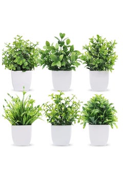 Generic Artificial Plants With Vases For Bedroom And Living Room Decoration, 6 Pieces - (Total Height 12Cm)  - Image 1