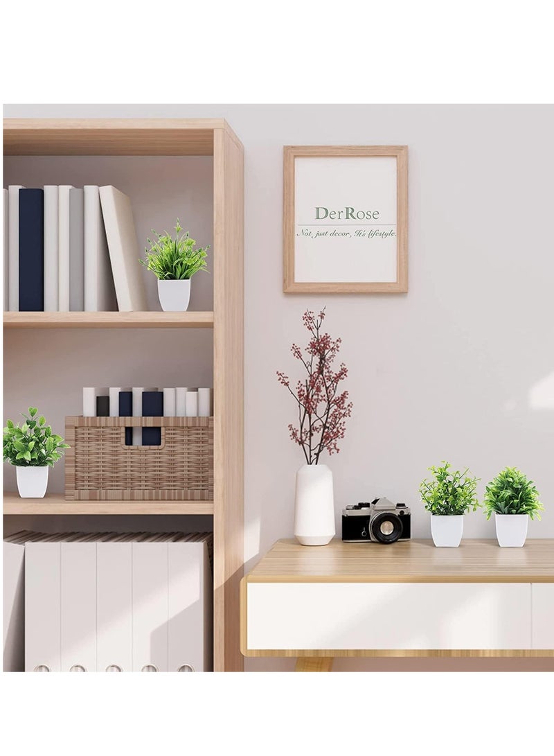 نباتات صناعية مع مزهريات لتزيين غرفة النوم وغرفة المعيشة، 6 قطع - (الارتفاع الإجمالي 12 سم) - Image 4