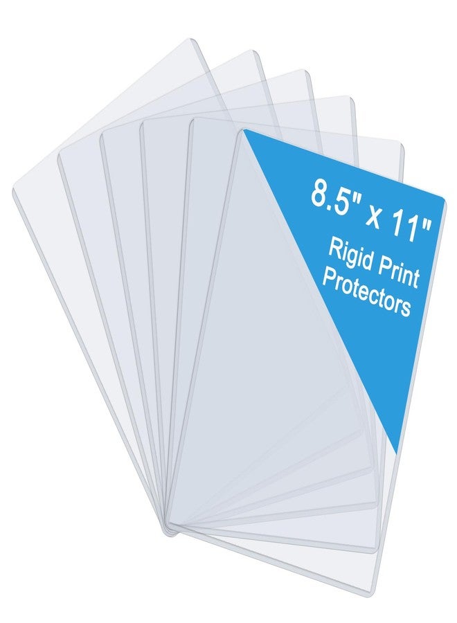 Rainmae 6 Pack 8.5" x 11" Rigid Print Protectors, Clear Waterproof Hard Plastic Page Sheet Protectors, Paper Sleeves Photo Plastic Sleeves Document Holder Birth Certificate Protector - Image 1