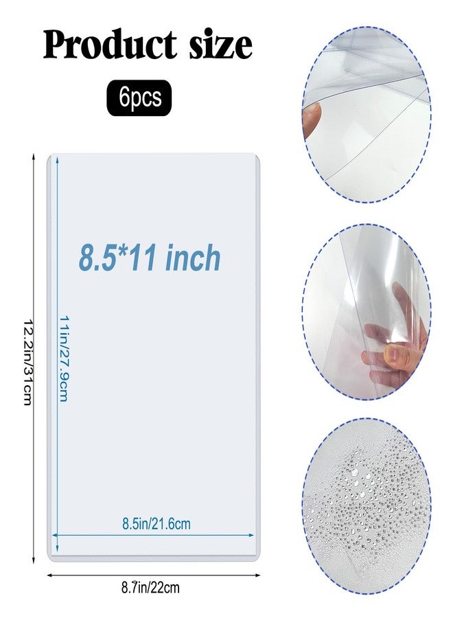 Rainmae 6 Pack 8.5" x 11" Rigid Print Protectors, Clear Waterproof Hard Plastic Page Sheet Protectors, Paper Sleeves Photo Plastic Sleeves Document Holder Birth Certificate Protector - Image 2