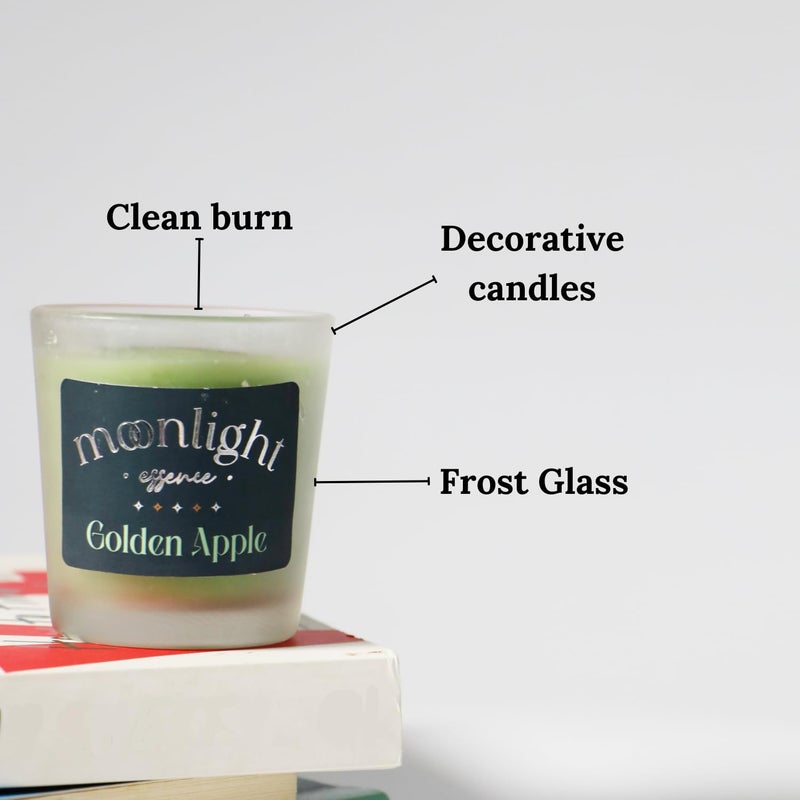 Moonlight Essence Moonlight Essence Sweet Vanilla Golden Apple Scented Candle Set Warm Vanilla Fresh Green Apple Fragrance LongLasting Votive Candles for Home Office Cozy Aromatherapy Elegant Dcor - Image 3