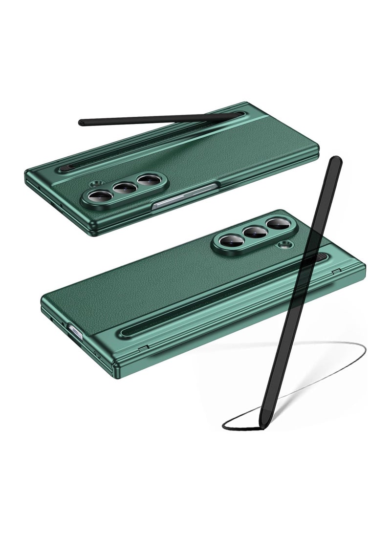 general Galaxy Z Fold7 Case with Stylus, Fold 7 Case with Screen Protector + S Pen Slot, Samsung Galaxy Z Fold7 Leather Case with Zipper