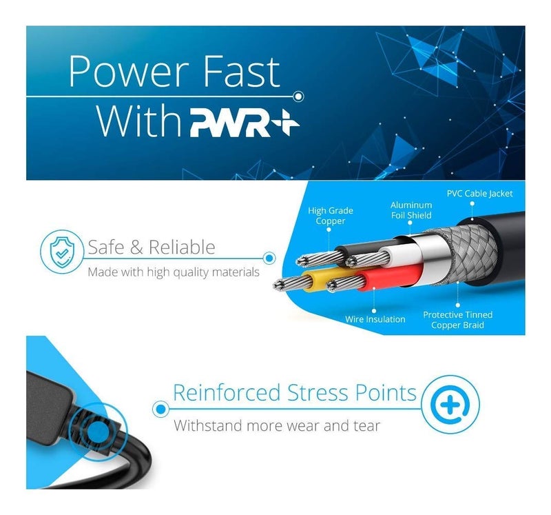 PWR+ USB-Charging Sync-Data-Cable-30-Pin Compatible with Samsung-Galaxy-Tab-Tablet Galaxy-Tab-2 10.1 8.9 7.7 7.0 Plus Note-10.1-GT-N8013-GT-P5113 SGH-I497 SCH-I915 GT-P3113 GT-P3100 SCH-I705 GT-P7510 - Image 2