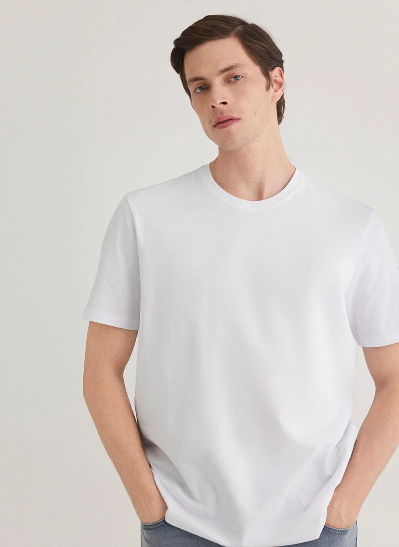 MAVI Stretch White Basic T-Shirt