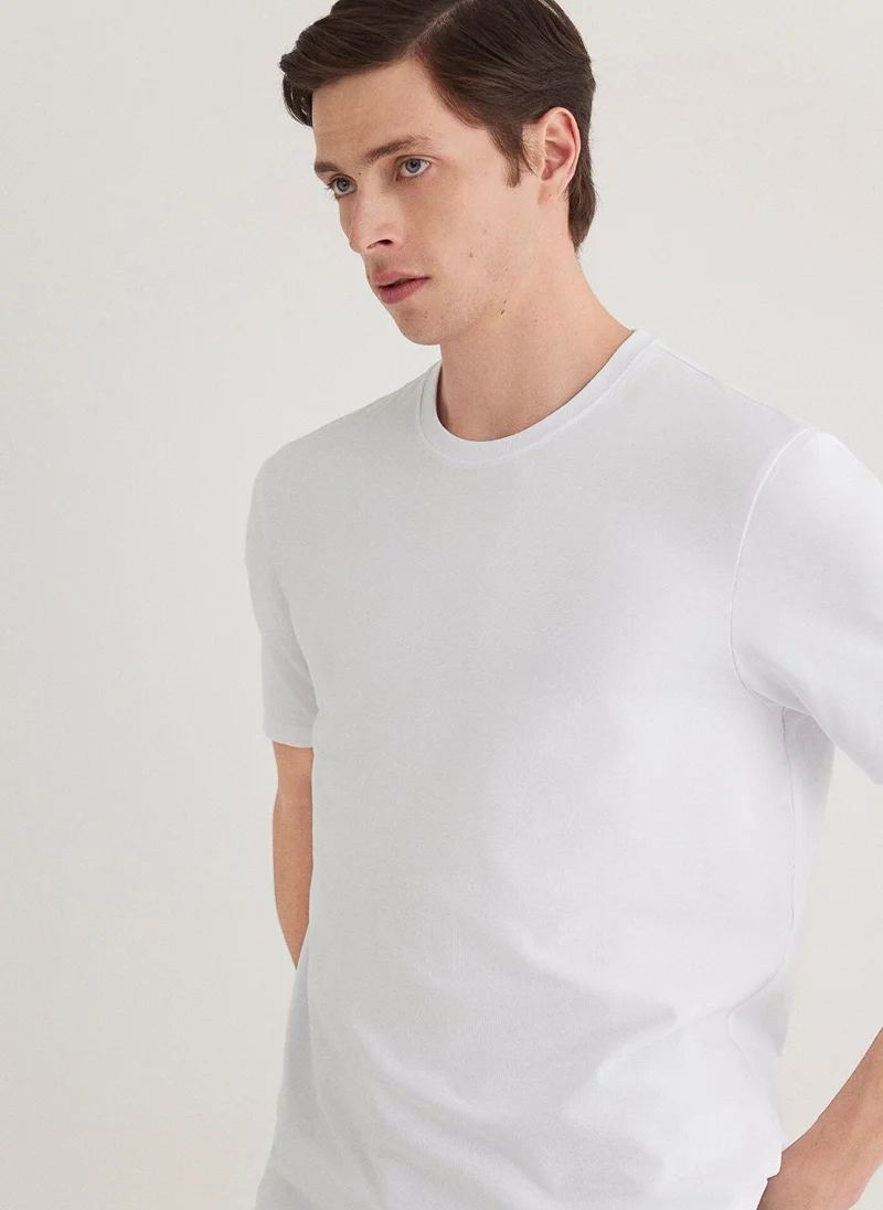 MAVI Stretch White Basic T-Shirt