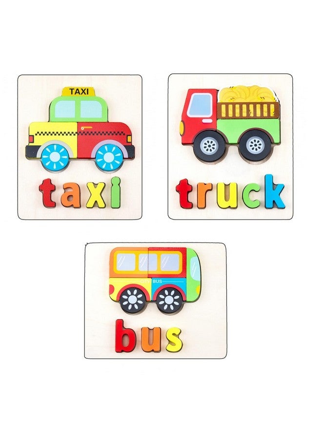 سمونيو لعبة أحجية الصور المقطوعة الخشبية ثلاثية الأبعاد المصنوعة يدويًا من سمونيو، مناسبة للأطفال من سن ٣ سنوات فما فوق؛ مكعبات لعب متعددة الألوان لتعليم الحروف والأرقام، مناسبة للأولاد والبنات (١٥ سم × ١٨ سم، ٣ مركبات) - Image 1