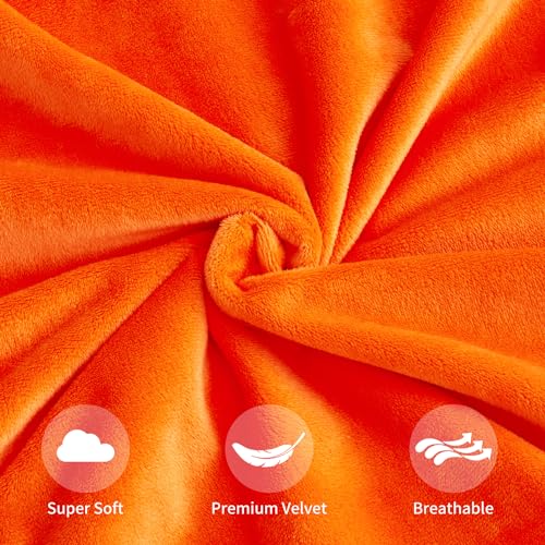 GriNeed Fall Orange Throw Pillow Covers Decorative Velvet Set of 2 18x18 Inch Pillow Covers, Soft Burnt Orange Pillowcases for Couch Sofa Bed Living Room, Farmhouse Boho Decor, Accent Cushion Covers - Image 5