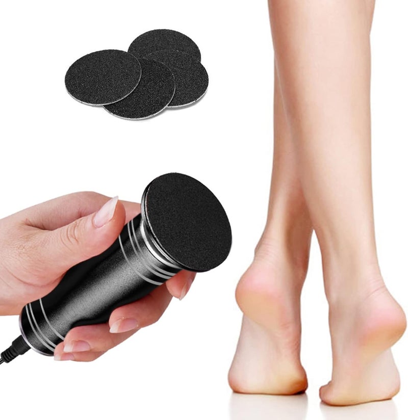 krofaue Upgrade Electronic Foot File Grinder Speed Adjustable with 60pcs Replacement Sandpaper Disk Electric Callus Remover Professional Pedicure Tool for Men Women Dead Cracked Hard Skin Calluses