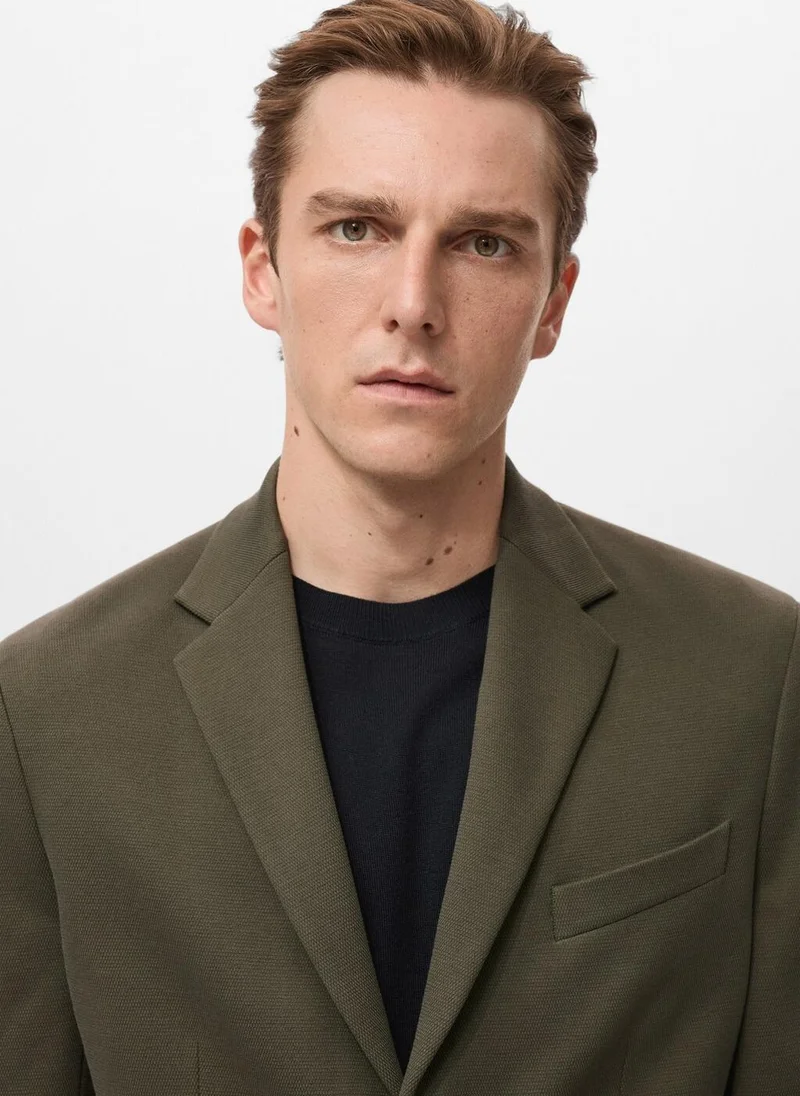 Mango Man  Structured slim fit cotton blazer for Men | Best Price UAE