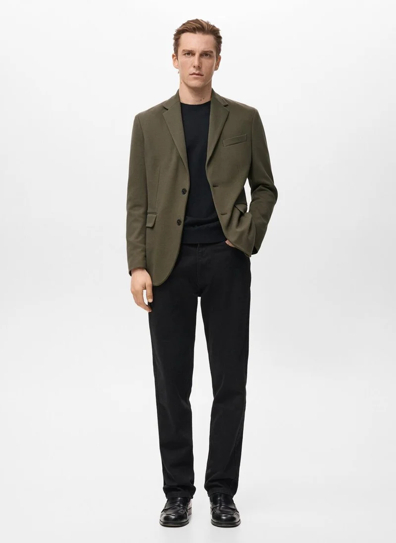 Mango Man  Structured slim fit cotton blazer for Men | Best Price UAE