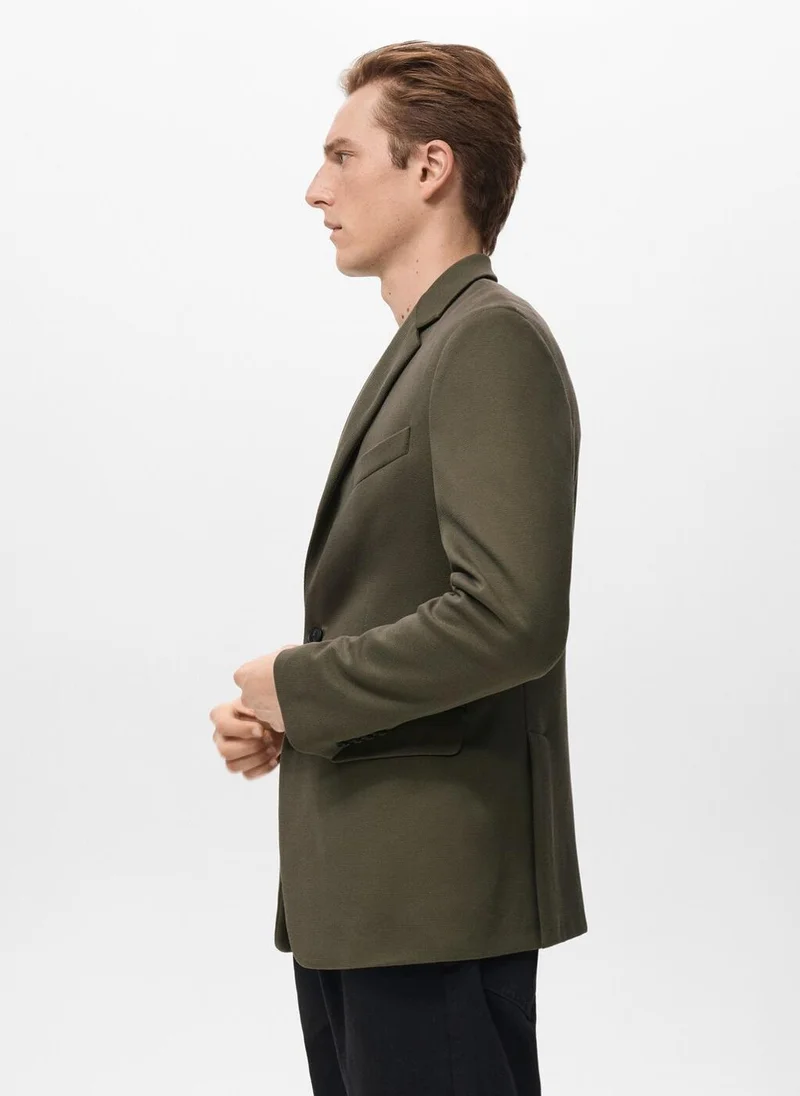 Mango Man  Structured slim fit cotton blazer for Men | Best Price UAE