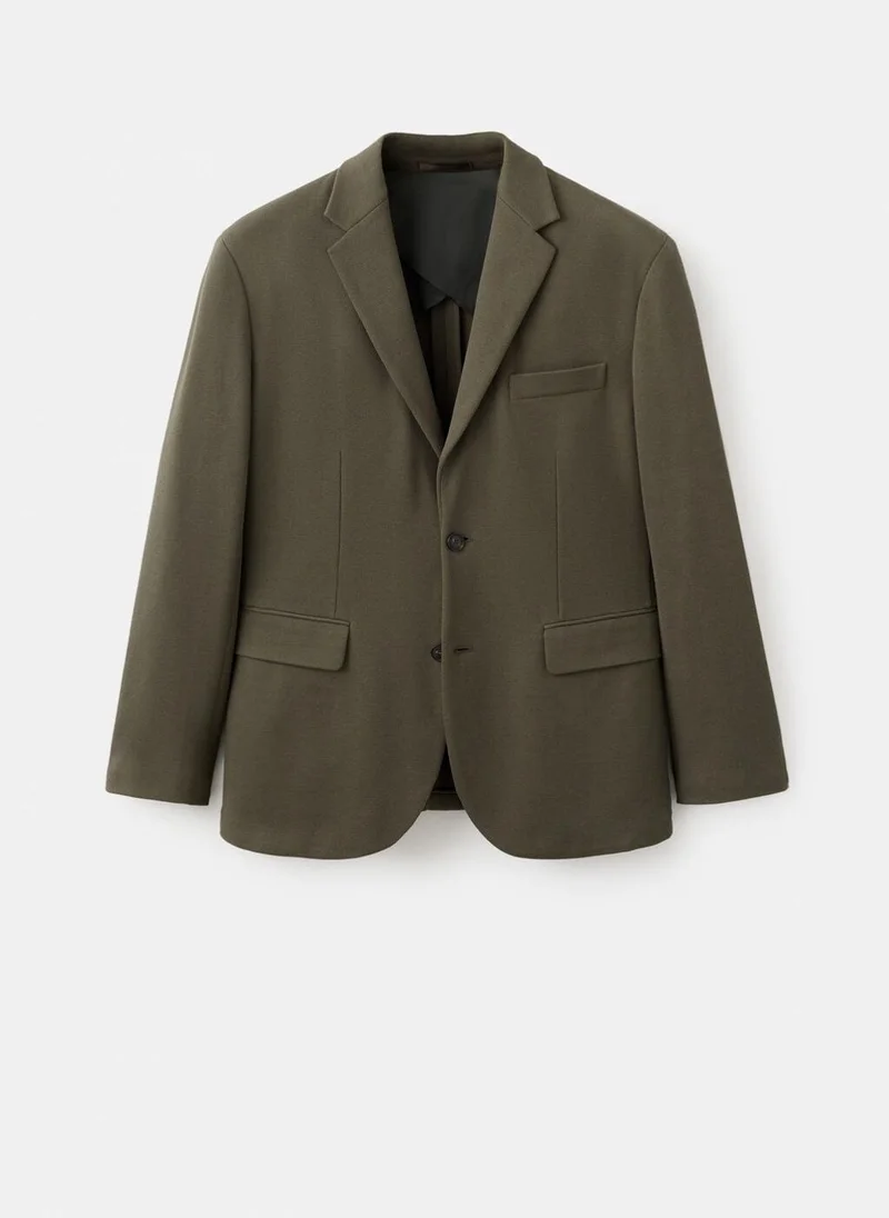 Mango Man  Structured slim fit cotton blazer for Men | Best Price UAE
