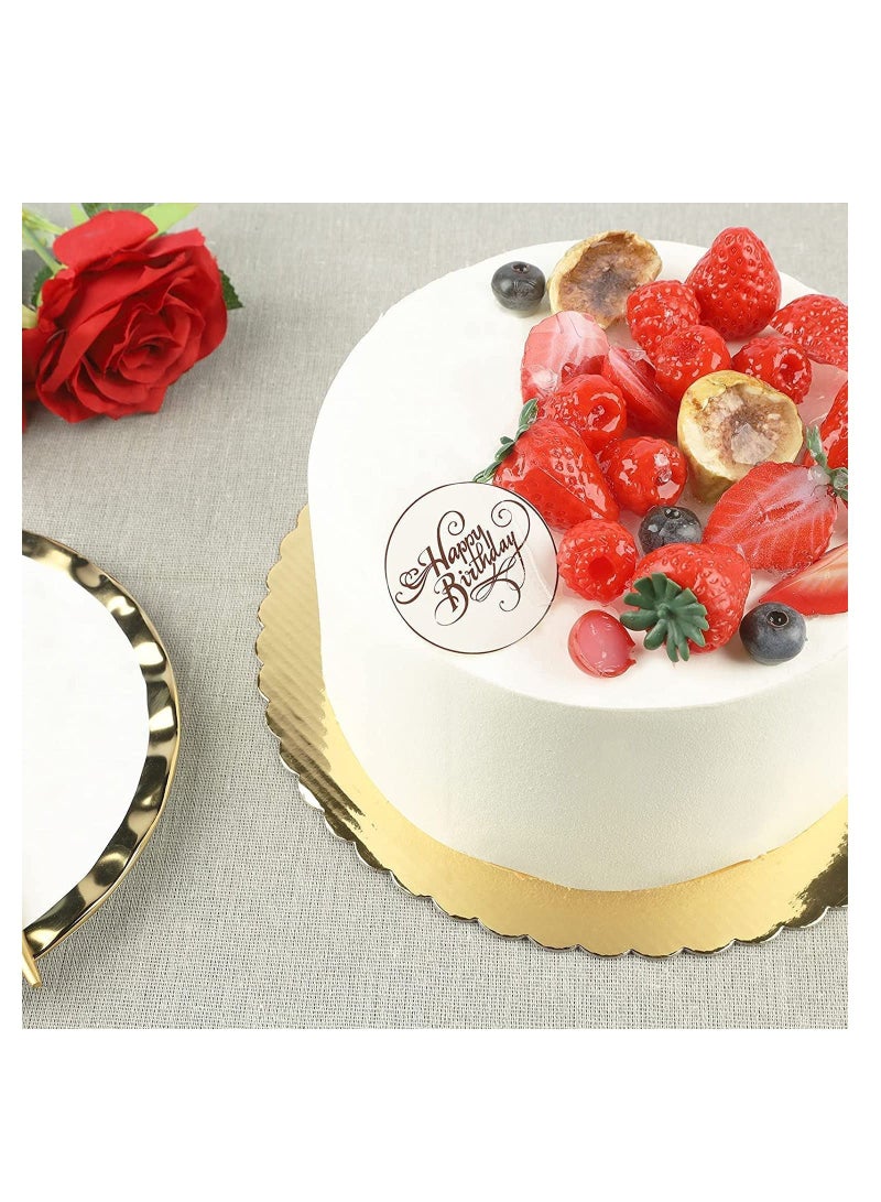 JOLLITY LLC Cake Board 9 Inches Round Cardboard Disposable Pizza Circle Scalloped Tart Decorating Base Stand Pack of 5 - Image 2