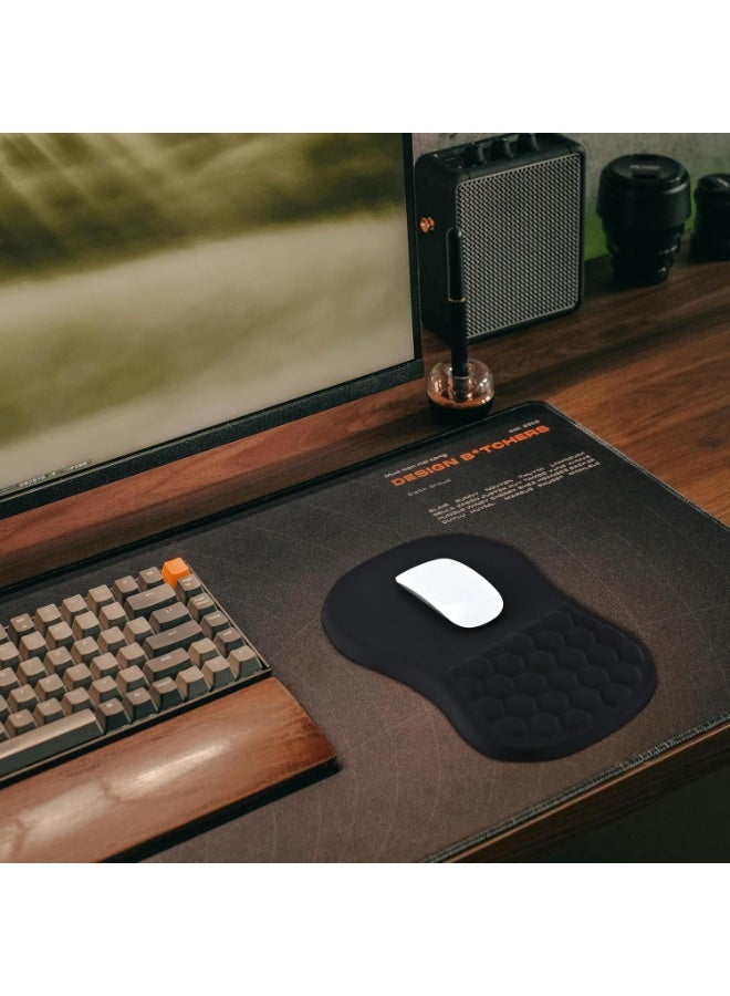 Bukela Mouse Pad Wrist Support with Massage Design,Ergonomic Mouse Mat,Mousepad Wrist Rest Pain Relief with Memory Foam&Non-Slip Silicone Base,Gaming Mouse Pads for Desk Accessories (12x8 inch,Black) - Image 5