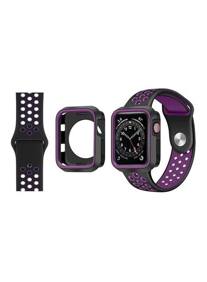 فيسوس Tough Case Replacement Band For Apple Watch Series 6/SE/5/4 Black Purple