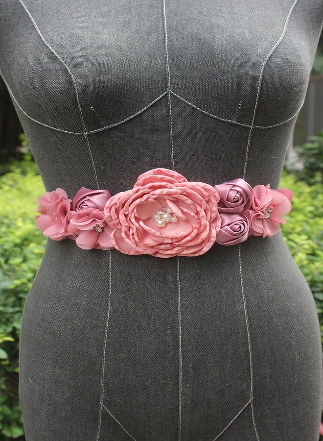 Nania Flowers materniry sash baby shower pregnancy belts for Mom to be (Dusty pink) - Image 2