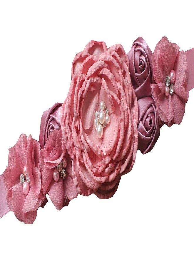 Nania Flowers materniry sash baby shower pregnancy belts for Mom to be (Dusty pink) - Image 1