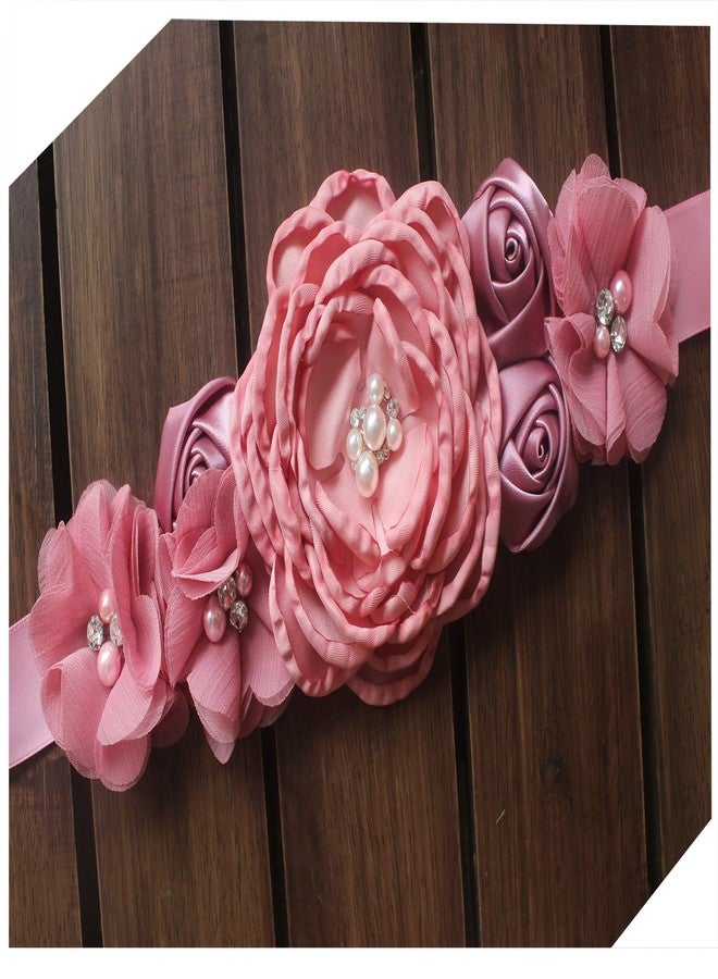Nania Flowers materniry sash baby shower pregnancy belts for Mom to be (Dusty pink) - Image 5