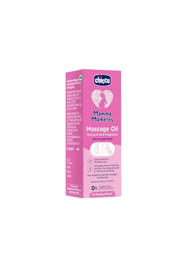 Chicco Mamma Moments Massage Oil During & Post Pregnancy 100ml | Improve Physical and Emotional Wellbeing | No Phenoxyethanol | Dermatologically Tested - Image 2