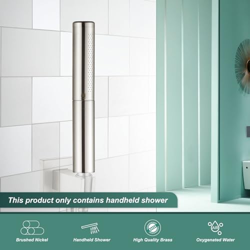 Heyalan Hand Held Shower Wand, High Pressure Handheld Head with Strong Flow, Luxury Spray for Bathroom,Dual Function,Brushed Nickel - Image 5