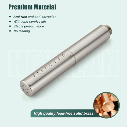 Heyalan Hand Held Shower Wand, High Pressure Handheld Head with Strong Flow, Luxury Spray for Bathroom,Dual Function,Brushed Nickel - Image 3