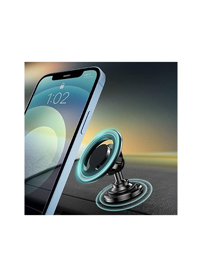 wisfunlly Magnetic Car Phone Holder for Dashboard, Magnet Cell Phone Mount Compatible with MagSafe iPhone 14 Pro Plus 12/13 All Phones Series, Universal Mobile Holder Car Mount Fits All Smartphones  - Image 2