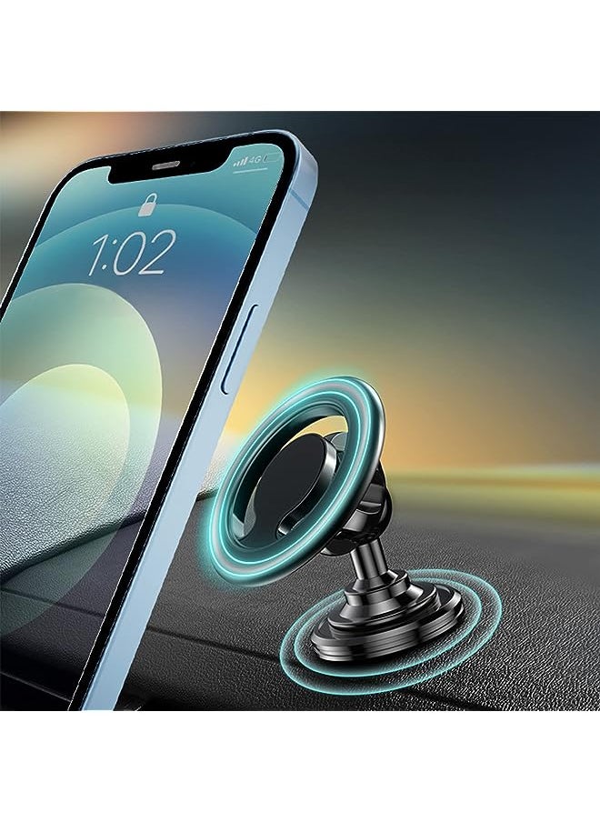 wisfunlly Magnetic Car Phone Holder for Dashboard, Magnet Cell Phone Mount Compatible with MagSafe iPhone 14 Pro Plus 12/13 All Phones Series, Universal Mobile Holder Car Mount Fits All Smartphones  - Image 1