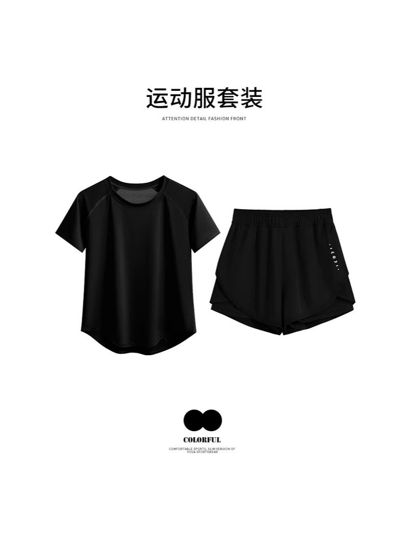 Sweat Suit Men'S And Women'S Running Sports T-Shirt Summer Thin Loose Quick-Drying Short-Sleeved Professional Fitness Training Yoga Top - Image 4