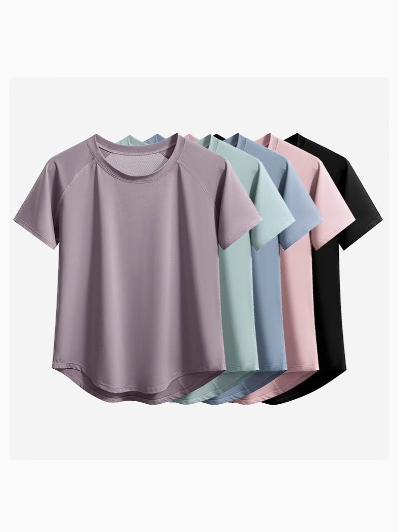 Sweat Suit Men'S And Women'S Running Sports T-Shirt Summer Thin Loose Quick-Drying Short-Sleeved Professional Fitness Training Yoga Top - Image 2