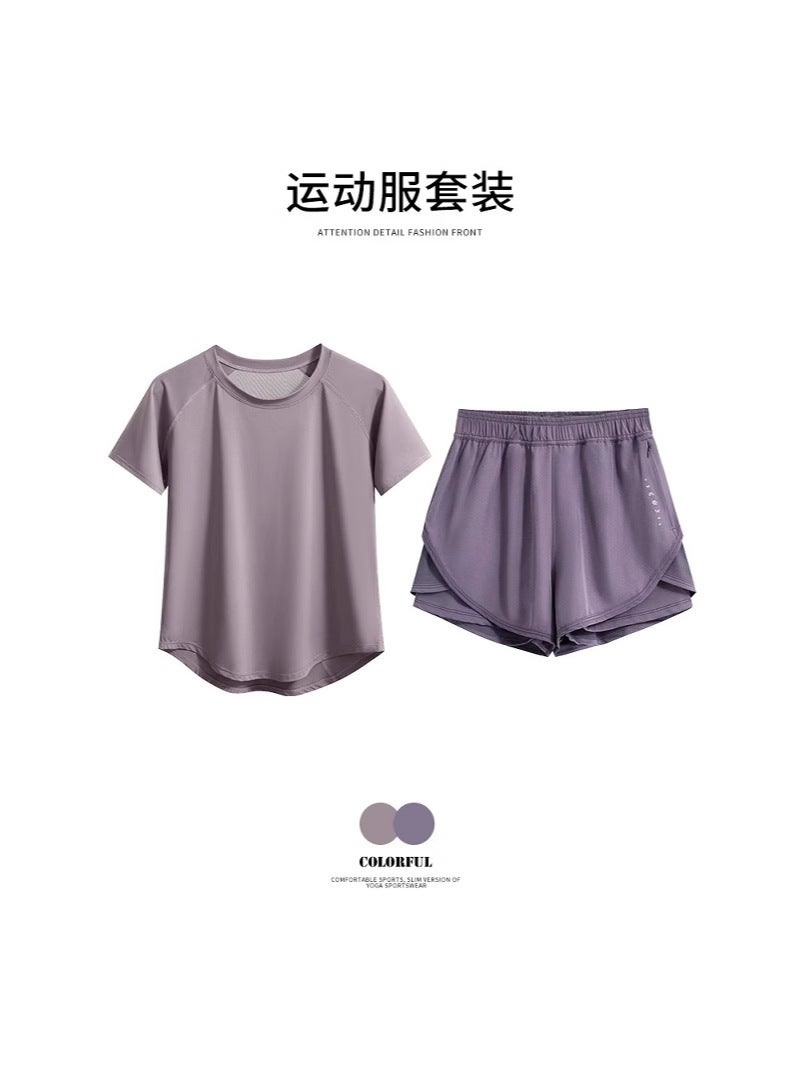 Sweat Suit Men'S And Women'S Running Sports T-Shirt Summer Thin Loose Quick-Drying Short-Sleeved Professional Fitness Training Yoga Top - Image 3