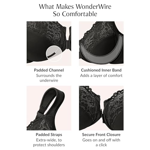 Glamorise Full Figure Plus Size Wonderwire Front-Closure Bra Underwire #1245 Café - Image 5