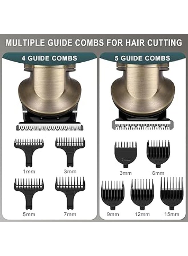 Hatteker Beard Trimmer Kit Professional Hair Clipper Zero Gapped T-Blade Electric Razor Shaver for Nose Ear Body Face Mustache Trimmer for Men Cordless Grooming Kit 8 in 1 - Image 4