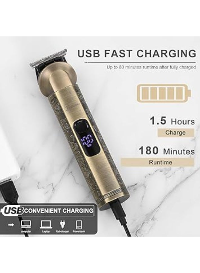 Hatteker Beard Trimmer Kit Professional Hair Clipper Zero Gapped T-Blade Electric Razor Shaver for Nose Ear Body Face Mustache Trimmer for Men Cordless Grooming Kit 8 in 1 - Image 2