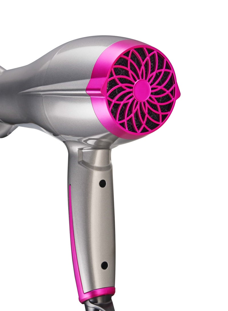 SONASHI Powerful Hair Dryer With 2 Speed And 3 Heat Settings, Cool Shot Function Hot and Cold, Wind, DC Motor, Hang-up Hook, Overheat Protection, Concentrator Nozzle For Powerful Drying Performance SHD-5010 Silver/Pink - Image 4