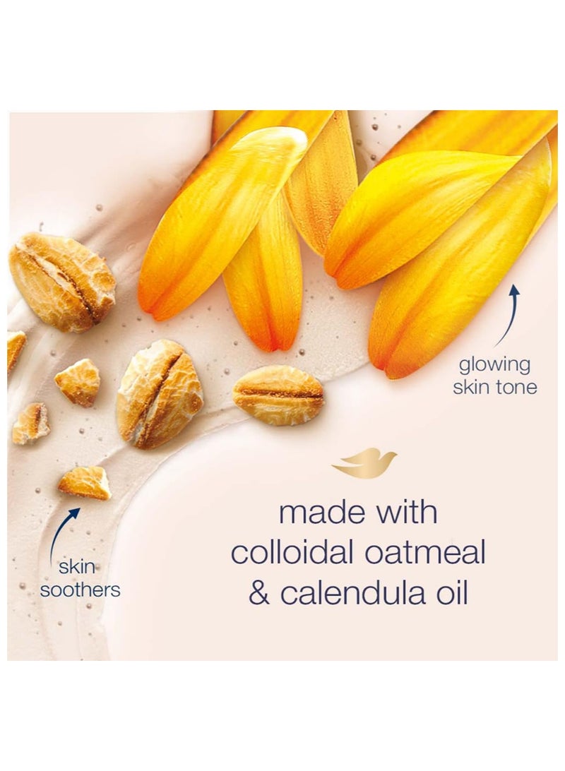 دوف مقشر للجسم من دوف 10.5 أوقية، 298 جرام، دقيق الشوفان الغروي وزيت البقدونس لترطيب جميع أنواع البشرة بلطف مع تغذية تدوم طويلاً - Image 3