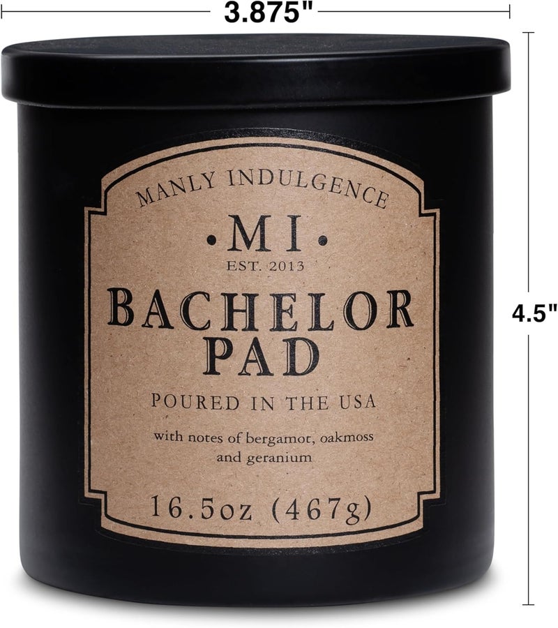 Manly Indulgence Bachelor Pad Candle for Men | Woodsy Oakmoss, Bergamot & Citrus Hints Scented Candle | Soy Blend Wax Candle for Home | 60hr Burn | Father’s Day Gift | Forged In America - Image 4