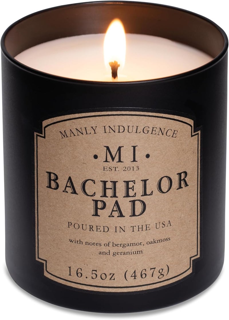 Manly Indulgence Bachelor Pad Candle for Men | Woodsy Oakmoss, Bergamot & Citrus Hints Scented Candle | Soy Blend Wax Candle for Home | 60hr Burn | Father’s Day Gift | Forged In America - Image 3