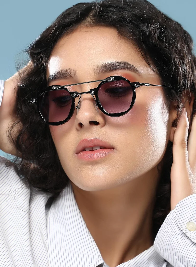 Haute Sauce Polarized Full Rim Round Sunglasses For Women