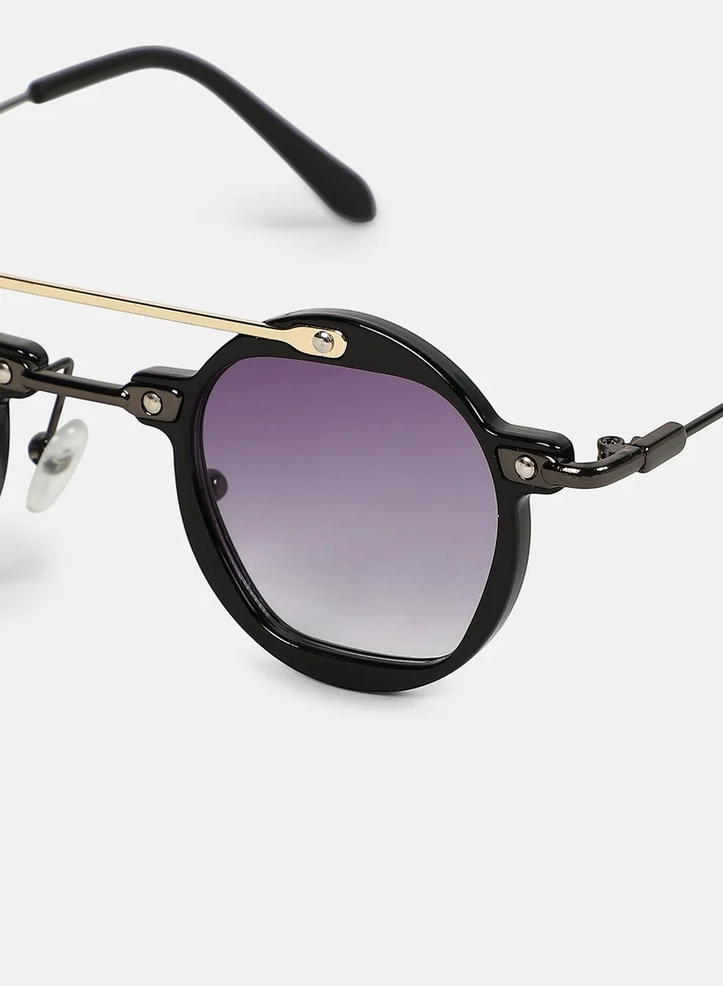 Haute Sauce Polarized Full Rim Round Sunglasses For Women