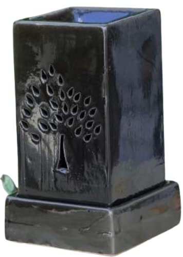 Mkd2 Rise Mkd2 Rise Ceramic Electric Aroma Burner Oil Diffuser Lamp for Home Fragrance Square 7 inch Black  - Image 3
