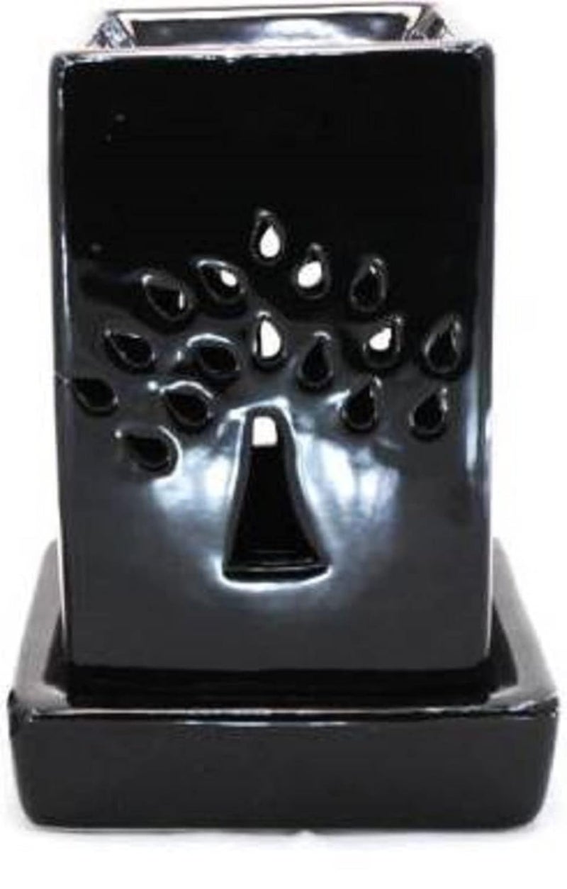 Mkd2 Rise Mkd2 Rise Ceramic Electric Aroma Burner Oil Diffuser Lamp for Home Fragrance Square 7 inch Black  - Image 2