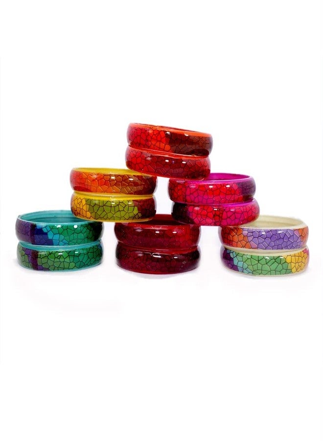 NMII Multicolour Glass Kada Set For Women and Girls with Sleek Finish & Abstract Design | Glass Kada Bangles For Women | Kada For Women Daily use/Party/Office | Fashion Jewellery-(AG448-2.8) - Image 2