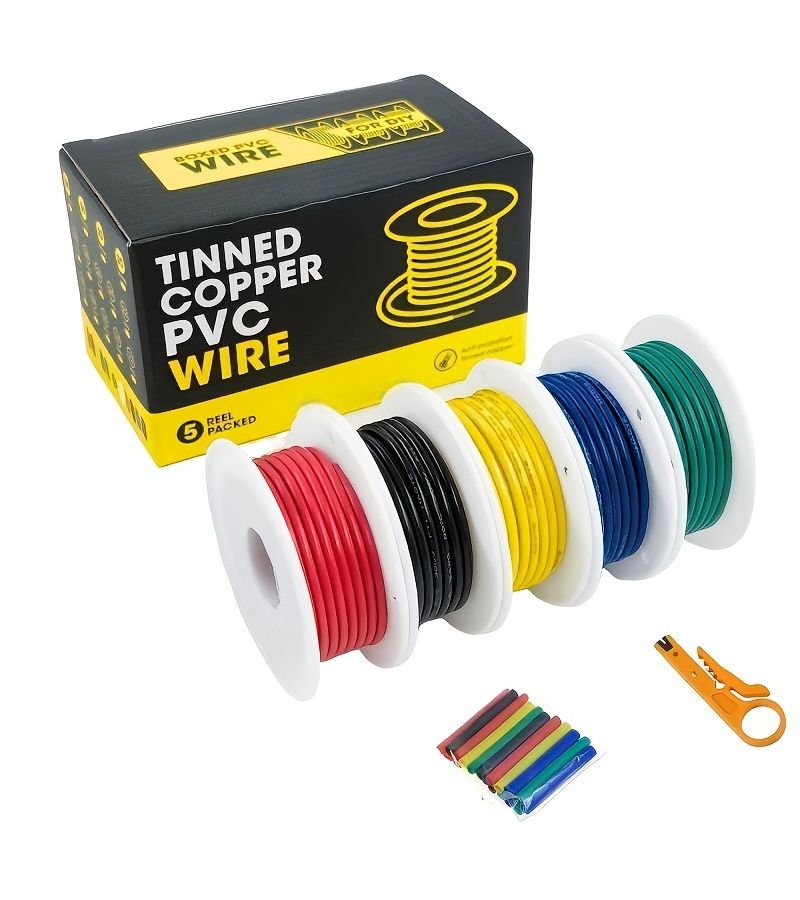 26AWG PVC Electrical Wire Kit 5 Colors 16-30AWG for LED Car Audio - Image 1