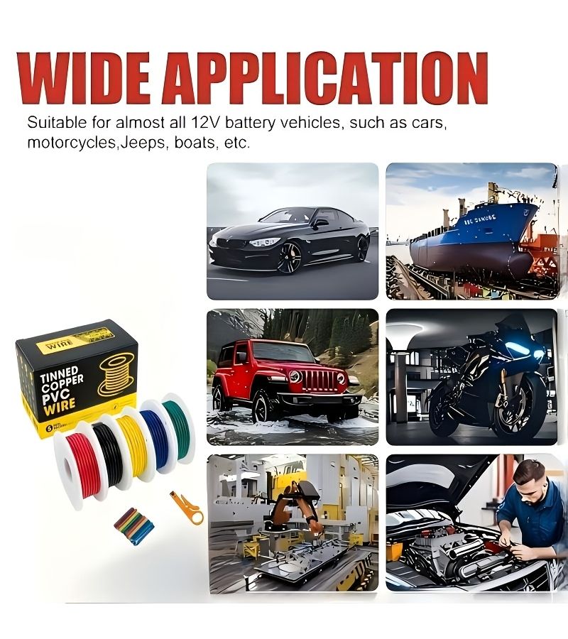 26AWG PVC Electrical Wire Kit 5 Colors 16-30AWG for LED Car Audio - Image 5