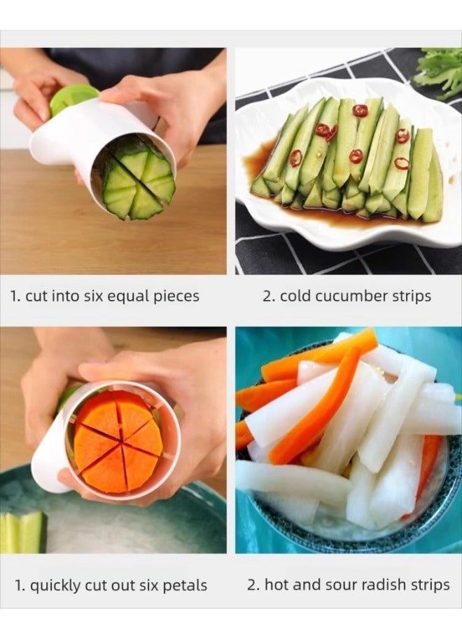 ShebSheb Vegetable Slicer Fruit Cutter Cucumber, Strawberry, Carrot, Potato | Easy Salad Maker, Cheese Grater for Kitchen | Creative Multi-Function Manual Food Chopper - Image 5